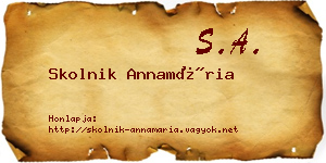 Skolnik Annamária névjegykártya